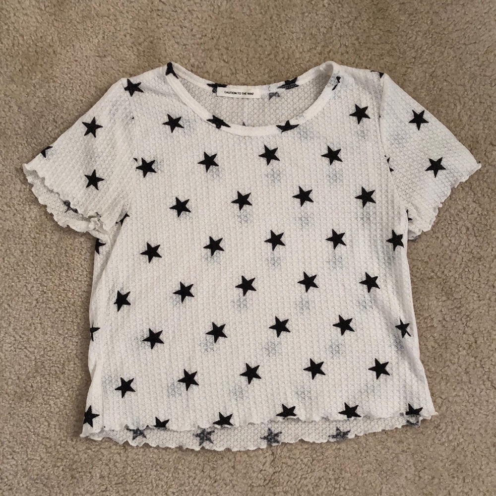 Woman’s Lettuce Edge Baby Tee Stars